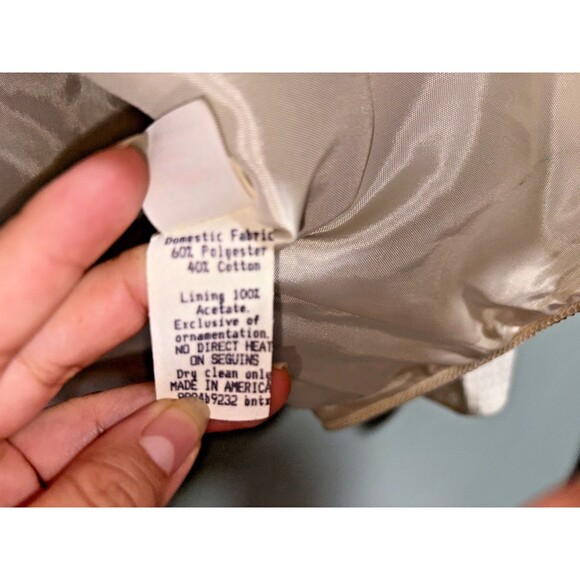 VTG Sequin Jacket Union Tag Sz 8 flowers Retro Elegant Festive Glam - Picture 4 of 10